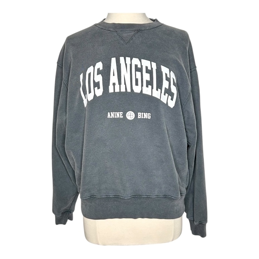 Anine Bing Ramona University Sweatshirt Los Angeles Washed Black Large